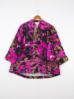 Joseph Ribkoff Jacquard Floral Jacket Blazer 233192 Black Multi Coat Size 8